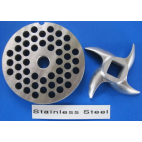 #12 x 1/4" PLATE & SWIRL KNIFE S/S Meat Grinder Grinding SET